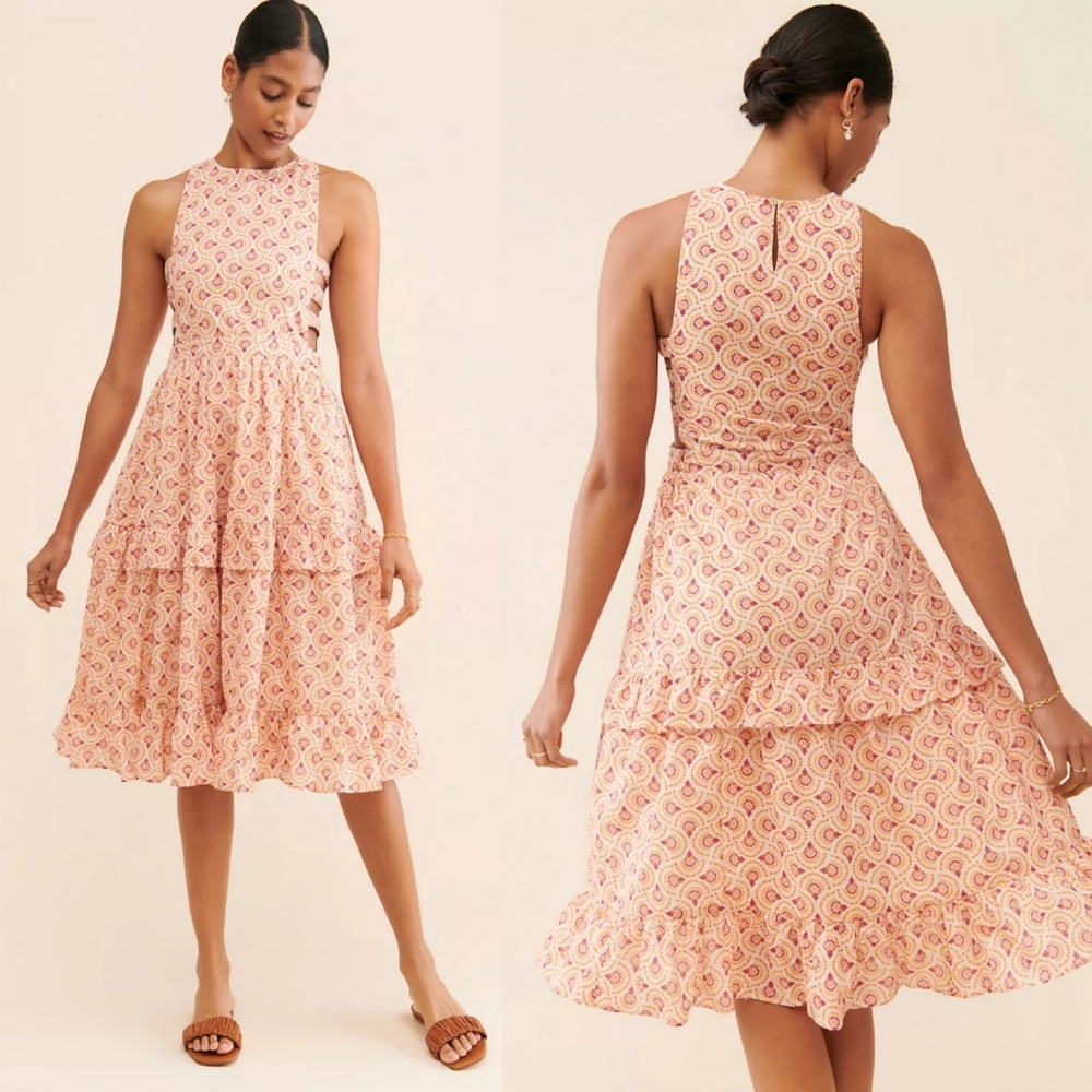 Anthropologie Love & Liberation Tiered Side-Cutout Dress